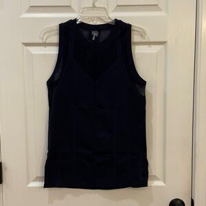 Athleta Oxygen Dark Blue Mesh Tank Top